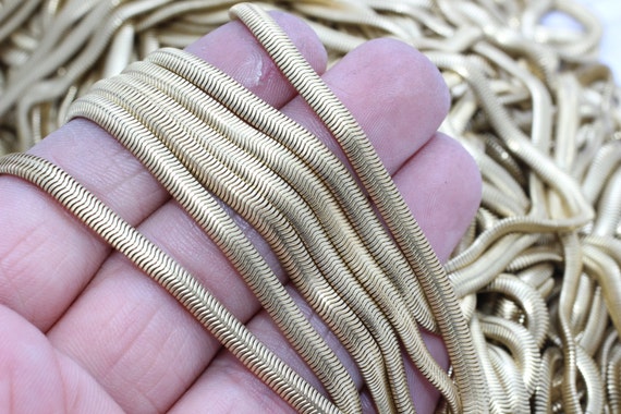 33 Feet Brass Snake Chains 4mm Foxtail 