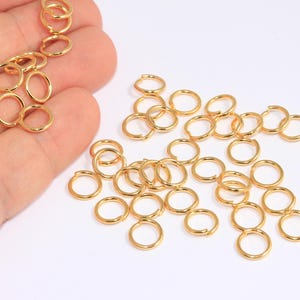 9mm 24k Shiny Gold Jump Rings, Gold Connector, Large Open Jump Rings, Bulk Gold Jump Rings, Jewelry Making Supplies, DOM36