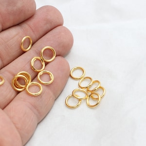 25 Pcs 9mm 24K Gold Plated Connectors, Closed Ring, Round Connector, Gold Plated Hoops, Circle Connectors, Jewelry Findings, BRT106