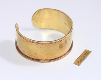 22mm Raw Brass Cuff Bracelet, Inlay Bangle, DIY Findings, TVF76