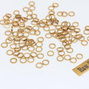 5mm Raw Brass Closed Ring, Connectors, Inner Size 4mm, Closed Ring, Circle Connector, Raw Brass Beads, Rings, Raw Brass Findings, AE212