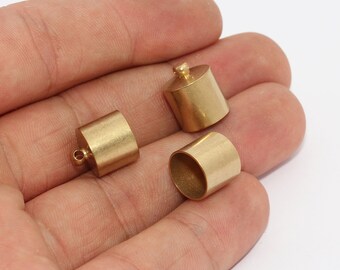 Inner Size 10mm Raw Brass End Caps, Bead Caps, Large End Caps, Cord End, Tassel Caps, Cord Tip, Raw Brass Findings, CHK213