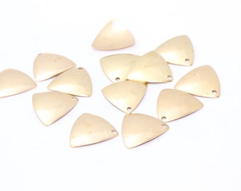 10 peças de triângulos de latão bruto (15 x 15 mm) para estampagem, triângulos, latão, PA27