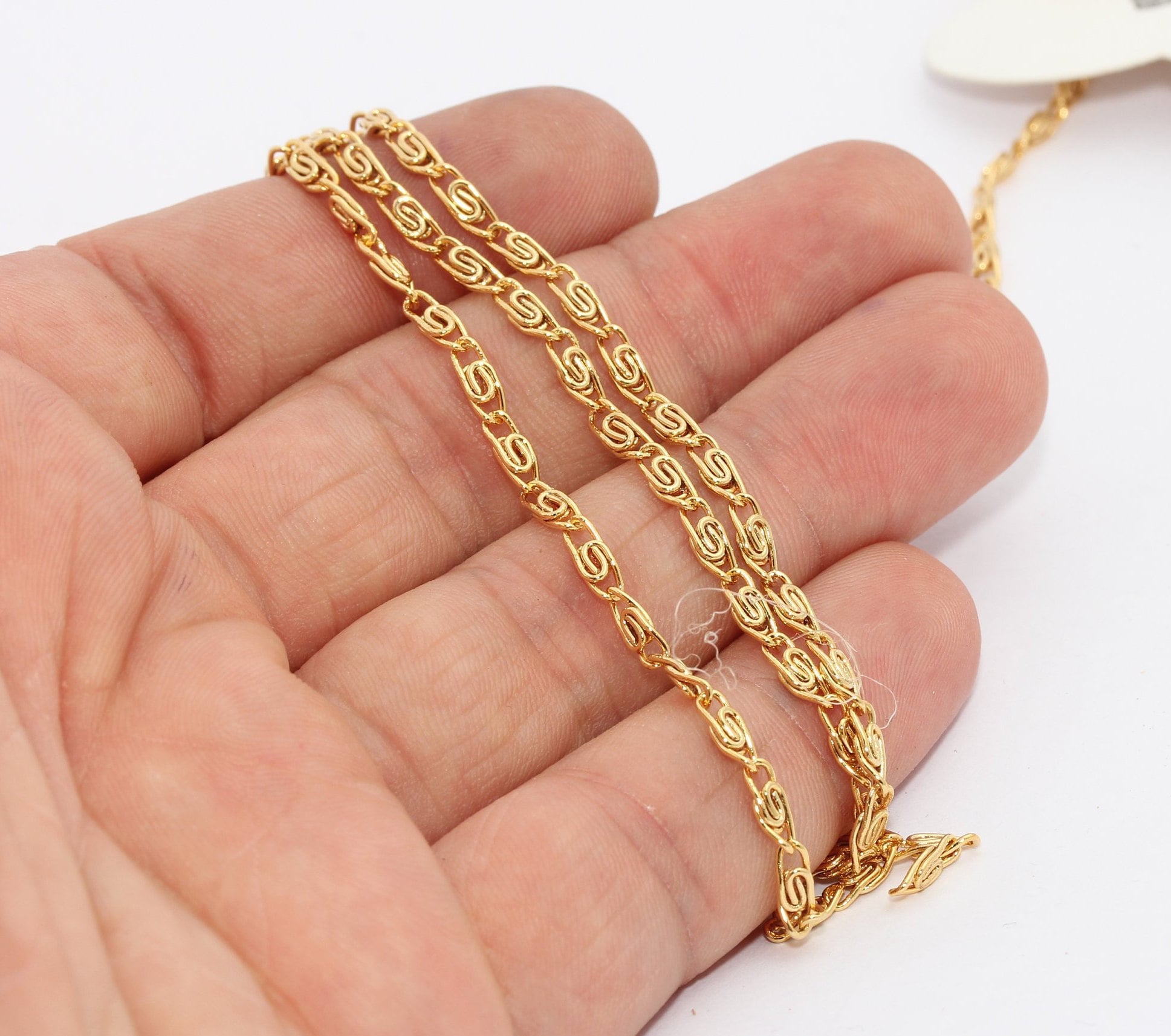 28mm 24k Shiny Gold Chain Gold Bar 