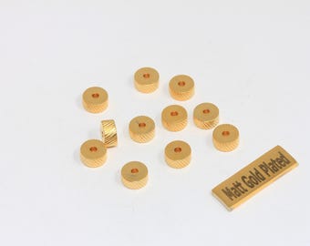 10 Pcs 8mm Matt Gold Beads, Spacer Beads, Rondelle Beads, Tube Beads, Bracelet Beads,  ERB, BRT60