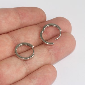 16mm Rhodium Plated Earrings, Leverback Hoop Earrings, Leverback Ear Hooks, Silver Earring Clasps, Silver Plated Findings, lbe, MLS1067