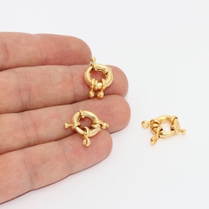 13mm 24k Matt Gold Feder Verschluss, Runde Gold Verschluss, FederVerschluss, hochwertige Verschluss, Hummer Verschluss, vergoldet Erkenntnisse, MTE1104