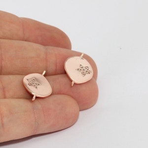 14x22mm Rose Gold Plated Pave Star Drop, Rose Gold Charms, Micro pave star , szp, Rose Gold Jewelry,  zrcn442