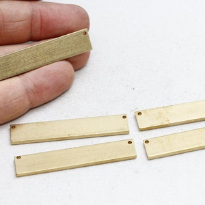 10 Pcs 10x50mm Raw Brass Nameplate Bar, Stamping Blanks, Personalized Charms, Bar Necklace, Name Pendant, Custom Bar Necklace, PND39
