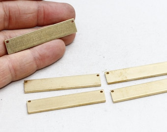 10 Stück 10x50mm Rohbrass Nameplate Bar, StempelBlanks, Personalisierte Charms, Bar Halskette, Name Pendant, Custom Bar Halskette, PND39