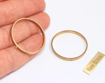 32mm Raw Brass Ring Connector Charm, Jewelry Findings, CHK326