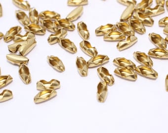 50 Pcs Raw Brass Ball Chain Clasps, 1-1.2mm, Jewelry Findings, FHU, CR11