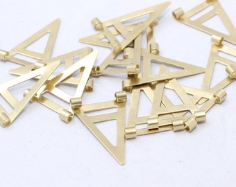 20 Pçs 17 x 25 mm Pingentes Triângulos de Latão Bruto, Conector Triângulo, Pingente Triângulo, Triângulo Recortado, Acessório de Latão Bruto, CO, AE66