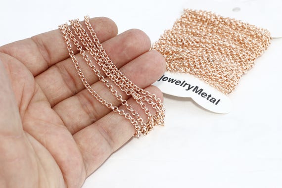 3mm Rose Gold Rolo Chain Soldered Chain 