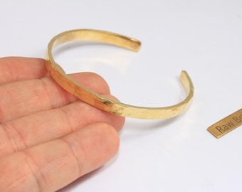 5mm Raw Brass Bracelet Bangle, Hammered Bracelet Cuff, Domed Bracelet, Stacking Cuff Bracelets, Raw Brass Jewelry, TVF64