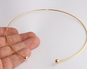 24k glänsande guldchoker, trådchokerhalsband, justerbar choker, chokerinfattningar, elegant halsmanschett, halsband, guldpläterade detaljer, CHK5-1