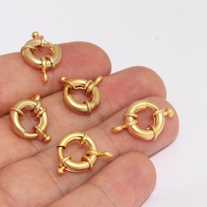 13mm 24k Matt Gold Federverschluss, Runder Goldverschluss, Federverschluss, Hochwertige Verschlüsse, Hummerverschluss, vergoldete Schmuckstücke, CHK397