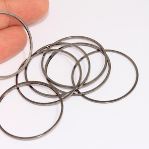 35mm Gunmetal Closed Ring, Connectors, Round Connector, Gunmetal Hoops, Circle Connectors, Circle Charms, Gunmetal Findings, MTE479