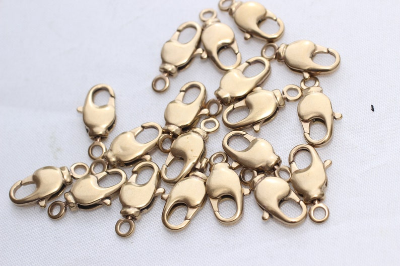10 Pcs Raw Brass Lobster Claw Clasp 7x14mm Raw Bras Claw Etsy