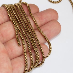 3mm Raw Brass Rolo Chain, Soldered Chain, Bulk Lot Chain, Soldered Chain, Brass Cable Chain, Brass Link Chain, Raw Brass Chains, RF10