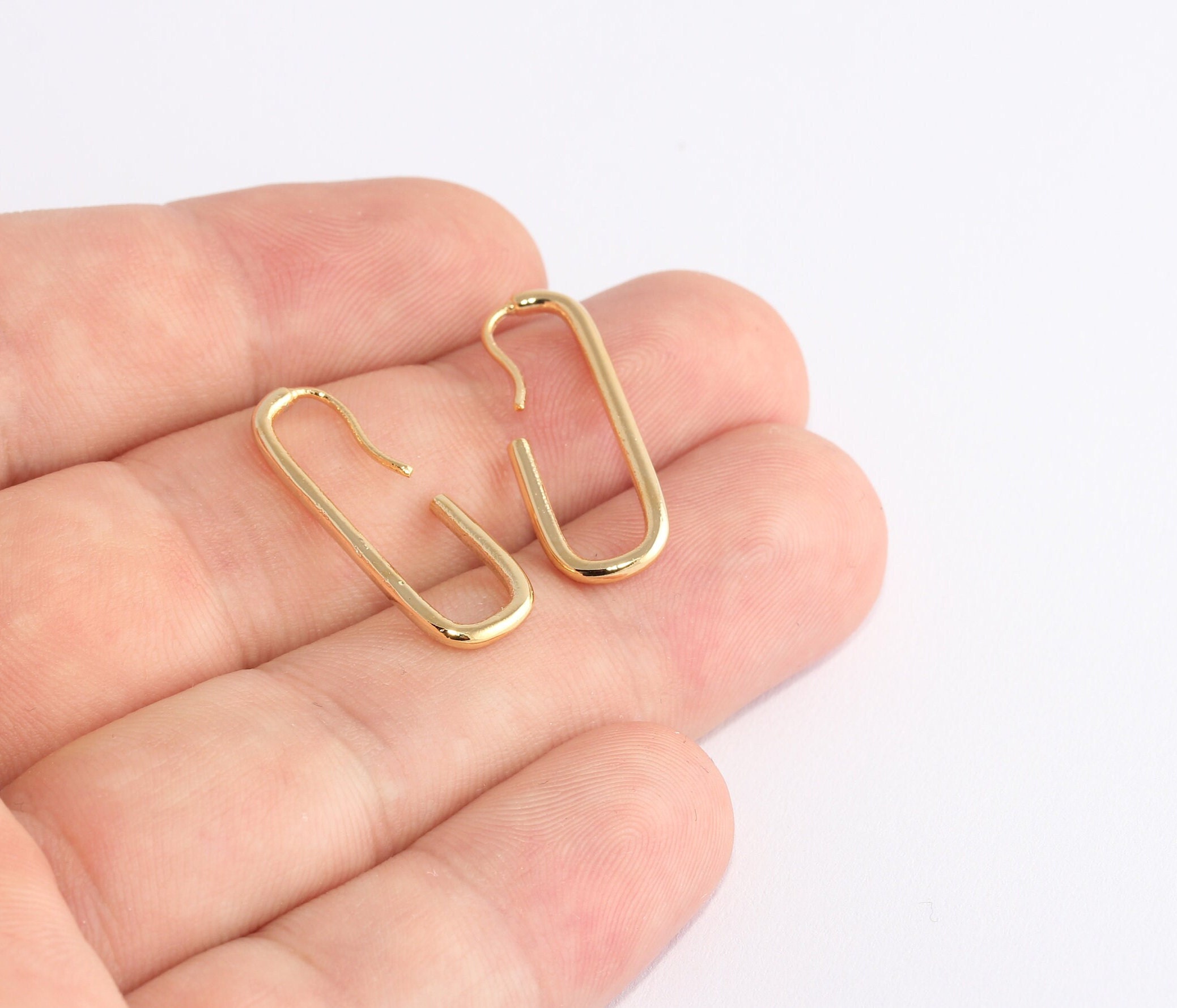 ピアス　No.5024 24金メッキ長方形レバーバックピアス（10 x 27 mm）、SLM826 - Etsy 日本