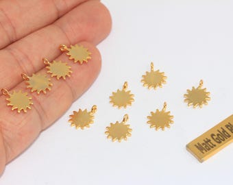24-karaats mat vergulde minizonbedel (10 x 12 mm), BRT245