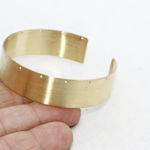 10 Pcs 15x155mm Raw Brass Cuff Bracelet, Multi Hole Bracelet Settings, Bracelet Bangle, Brass Bangle, Raw Brass Findings, UHB, TFK19
