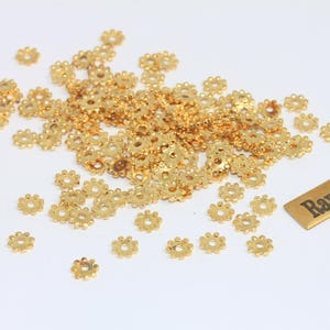 Perles d'espacement 5 mm en laiton brut, Petites perles flocon de neige, Espaceurs en laiton, Accessoires pour bijoux, Perles de connexion, Apprêts en laiton brut, SBF, KA63