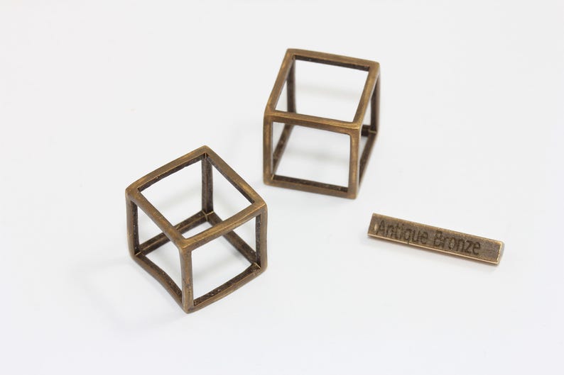 5 Pcs 17mm Antique Bronze Cube Pendant, Spacer Beads, DOM90 - Etsy UK