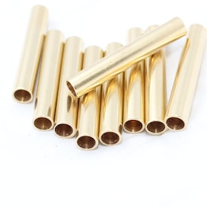 10 Pcs 5x30mm Raw Brass Tube Beads , Extra long tubes - Brass Findings, TBR3
