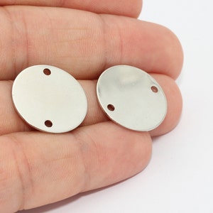 20mm Rhodium Plated Disc Charms, Coin Charms, Round Charms, Bracelet Charms, Stamping Blanks, Stamping Tag, Silver Findings, EK, MTE601