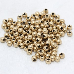 200 Pcs 4mm Raw Brass Beads, Spacer Beads, Hollow Beads, Tiny Beads, Bracelet Beads, Ball Beads, Raw Brass Findings, BZ, BDS4