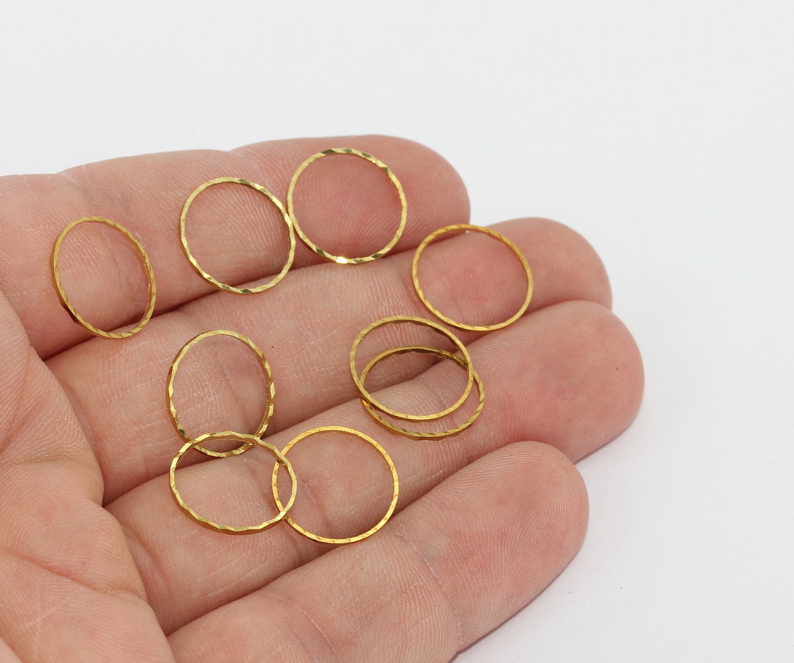 14mm Raw Brass Closed Ring Connectors Circle Connector Etsy