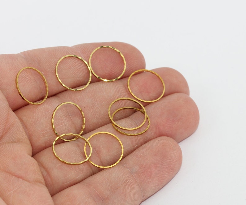 14mm Raw Brass Closed Ring Connectors Circle Connector Etsy