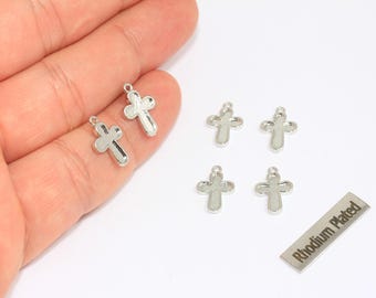 15 シルバー オープン ベゼル メッキ クロス チャーム、F158a - Etsy 日本