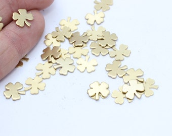 25 Pcs Raw Brass Clover ,Findings , Charms Charms , No Hole Clover,  FNL38