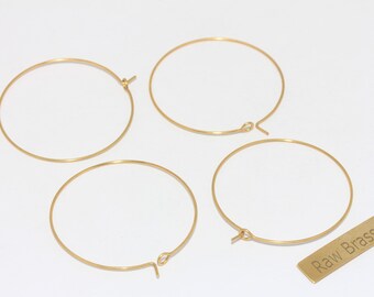 35mm Raw Brass Earrings, Hoop Earrings, Circle Earrings, Brass Earrings, Raw Brass Earring Hoops, Raw Brass Earring Findings, HES, EAR24