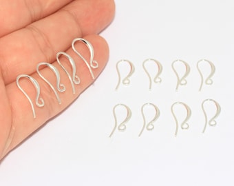 5 Pairs 8x15mm Silver Plated Earring Hooks, Fish Hooks, Ear Wires, French Hook Earrings, Silver Plated Earrings, Earring Findings, EW, CMR13