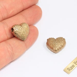 16x19mm Raw Brass Puffed Heart Charm, Sandblasted Heart Pendant, Top Hole Heart Necklace Charms, Raw Brass Findings, CHK165-5