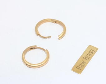 19mm Raw Brass Earrings, Leverback Hoop Earrings, Circle Earrings, Round Earrings, Brass Earring Hoops, Brass Earring Findings, NLE, MLS437