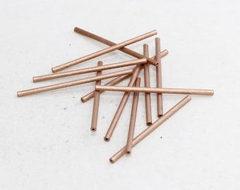 25 Pcs 2x30mm CopperTubes, Tube Beads, Long Tube Beads, Round Tubes, Bracelet Tubes, Spacer Tubes, Copper Findings, TT, TBR78