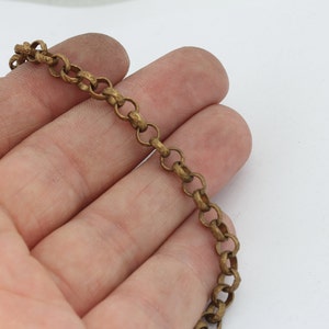 5,5mm Raw Brass Rolo Chain, Soldered Chain, Bulk Lot Chain, Soldered Chain, Brass Link Chain, Raw Brass Chains, BXB168