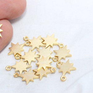 10x13mm 24k Matt Gold North Star Charms, North Star Pendant, North Star Charms, Polaris Charms, Charm, Gold Plated Findings, TN, MTE6