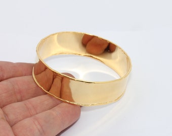 20mm 24k Shiny Gold Cuff Bracelet, Bracelet Bangle, Cuff Bracelet Blank, Gold Plated Bracelet, Hammered Bracelet, Handmade Bracelet, CHK64-1