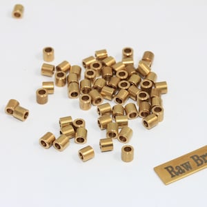 4x4mm Raw Brass Spacer Tubes, Tiny Spacer Tubes, Round Tubes, Brass Bracelet Beads, Spacer Beads, Raw Brass Findings, ST, KA27