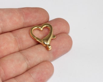 thumbnail image 2 of 25 Gold Plated Lobster Clasps, 20mm (3/4") Long, Brass Findings, No Nickel Or Lead 2 of 6