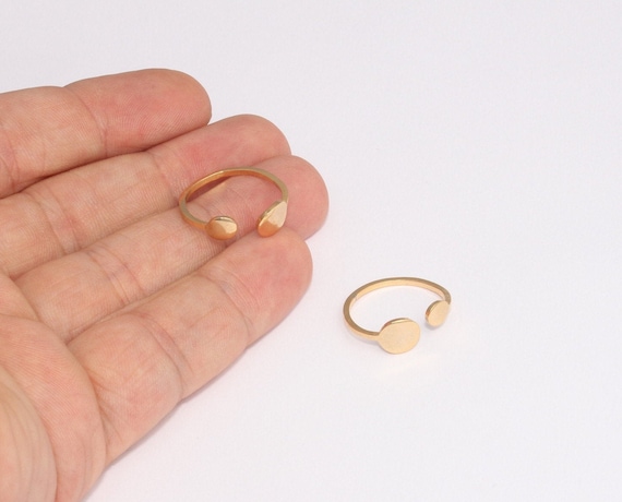16-17mm 24k Shiny Gold Ring, Delicate Gold Ring, Elegant Women