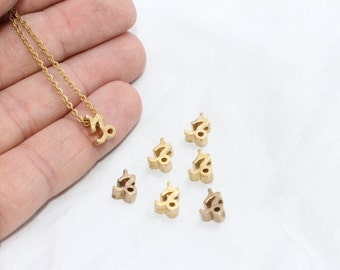 5 stuks 6x7mm rauwe Brass Steenbok bedeltjes, astrologie bedels, Steenbok sterrenbeeld, eerste bedels, Steenbok ketting, ZDC,