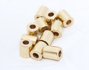 20 Pcs 8x10mm Raw Brass Tubes, Round Tubes, Spacer Beads, Bracelet Connector, Brass Tube Beads, Tubes, Raw Brass Findings, TBR2