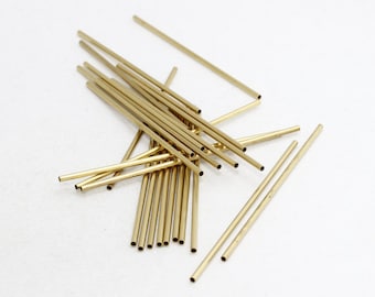 25 Pcs 2x80mm Raw Brass Tubes, Tube Beads, Long Tube Beads, Round Tubes, Bracelet Tubes, Spacer Tubes, Raw Brass Findings, TBR55